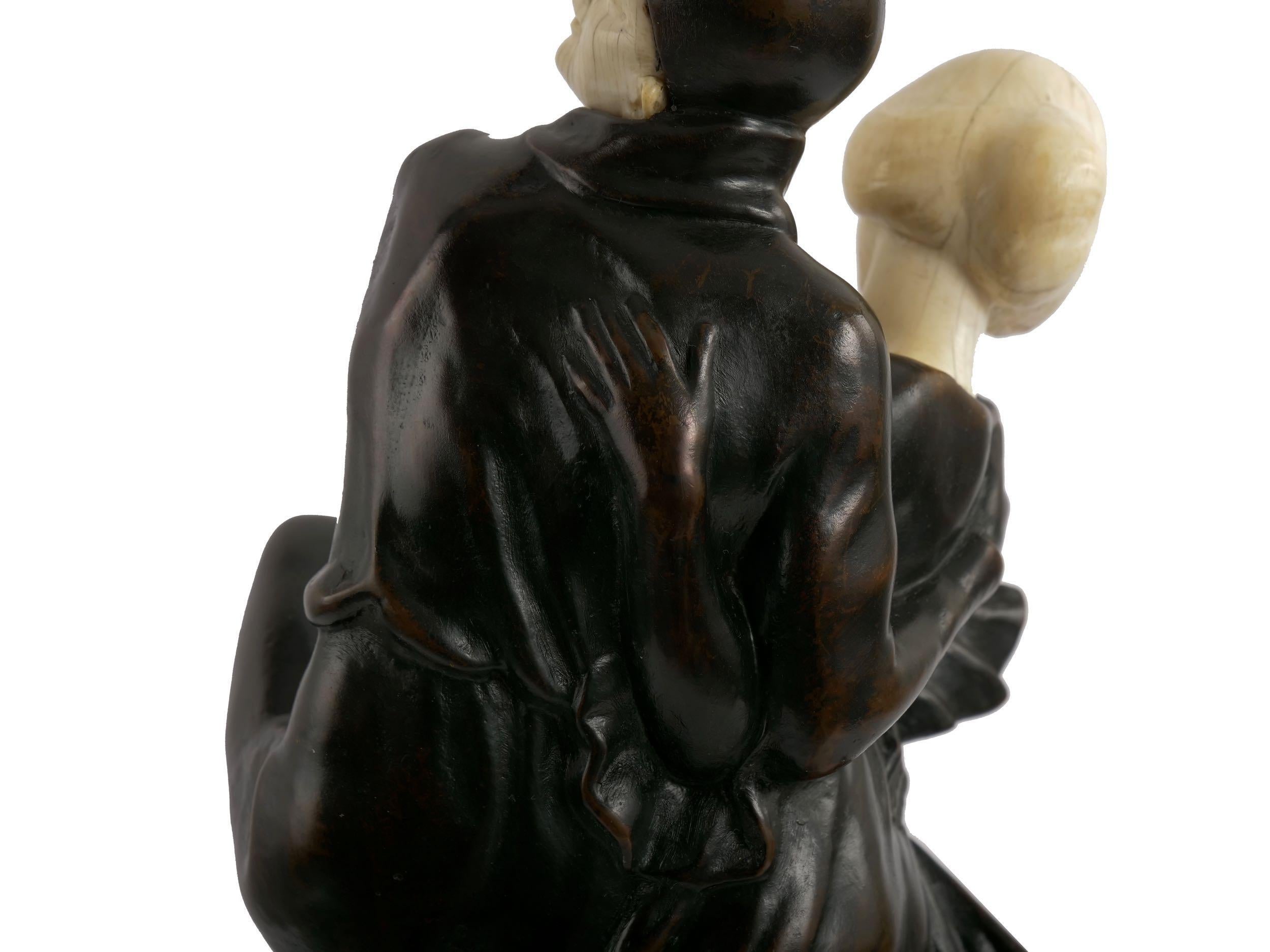 “Leading Pierrot” a Rare Art Deco French Bronze Sculpture by Peter Tereszczuk 12