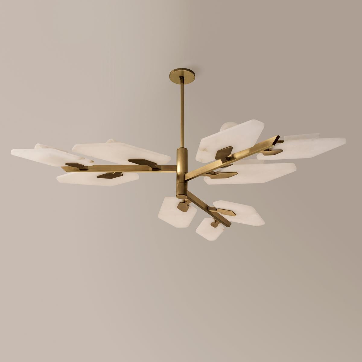 Modern Leaf Ceiling Light by Gaspare Asaro-Bronze Finish For Sale