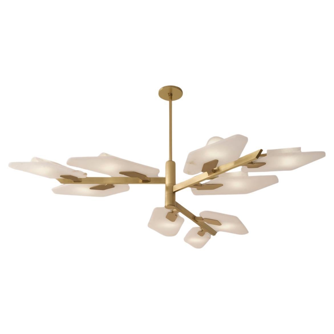 Leaf Ceiling Light by Gaspare Asaro-Satin Brass Finish For Sale
