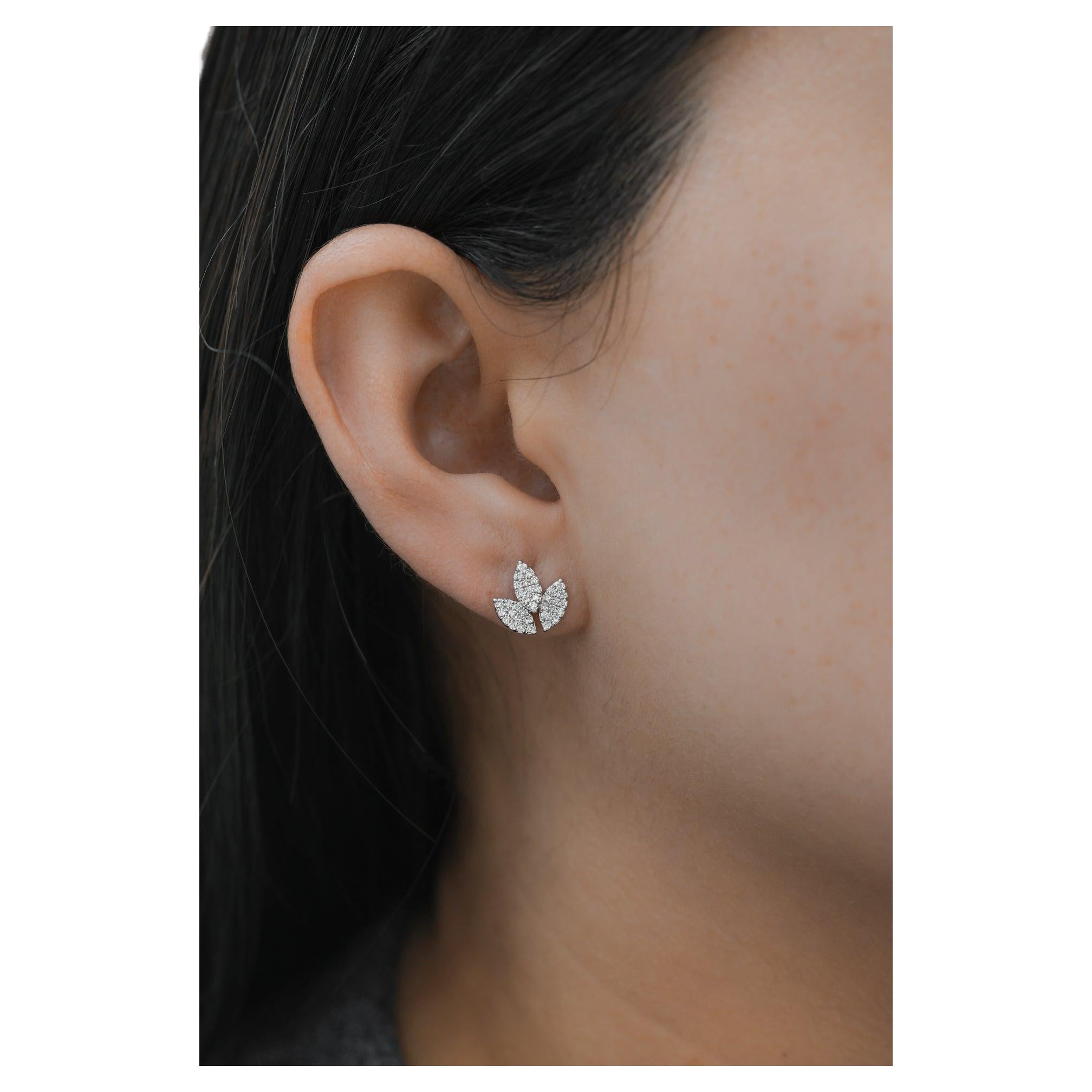 Leaf Diamond Earrings 0.38 cts.