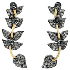 Leaf Diamond Stud Earrings