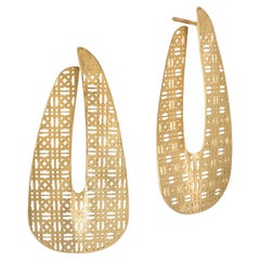 Leaf Earrings are handcrafted from 24ct gold plated bronze