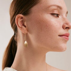 Leaf Earrings in 14K Solid Yellow Gold