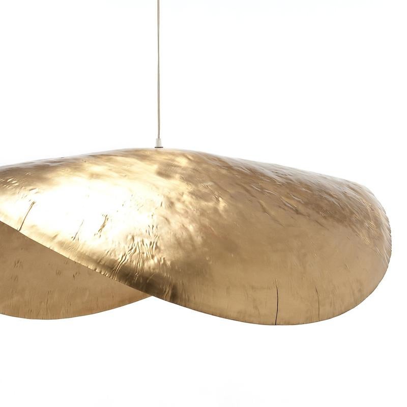 Italian Leaf Gold Large Suspension in Matt Brass For Sale