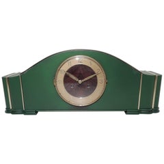 Leaf Green Art Deco Desk Clock