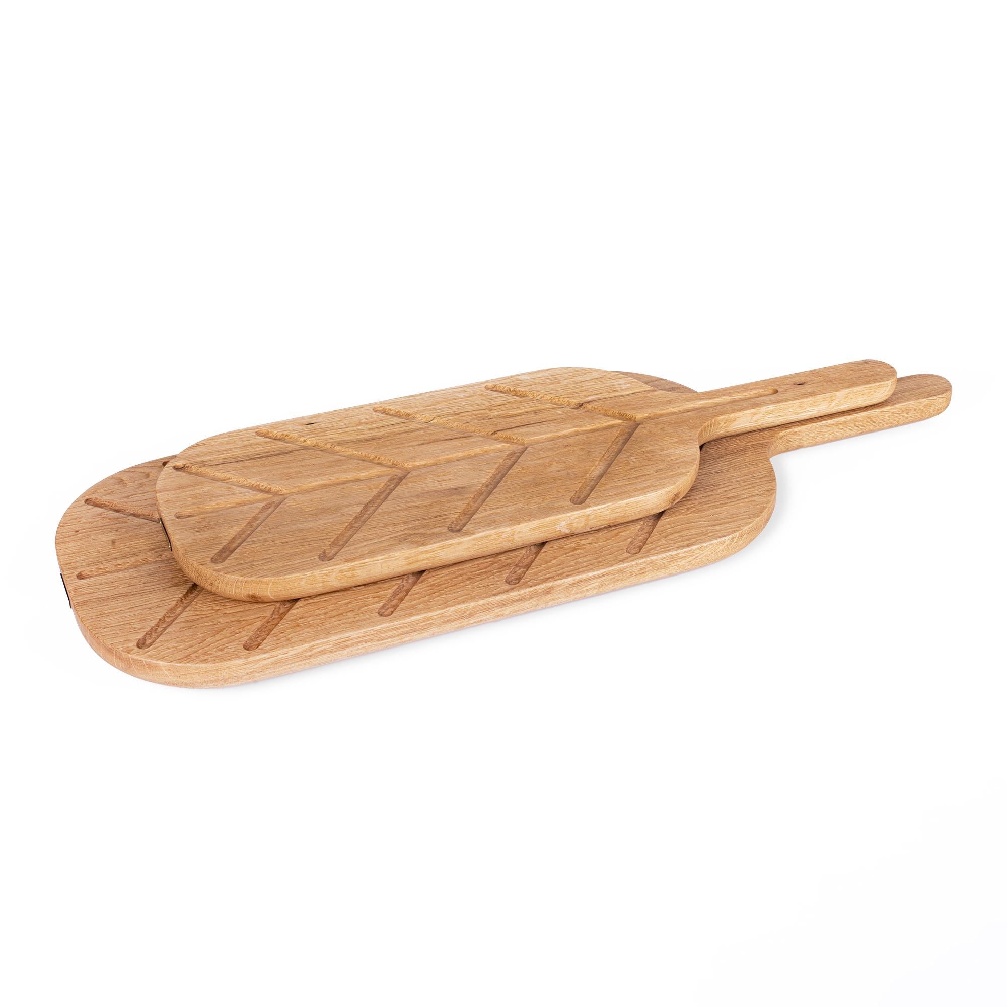 Minimalist Leaf, Handcrafted Oak Wood Serving Boards For Sale