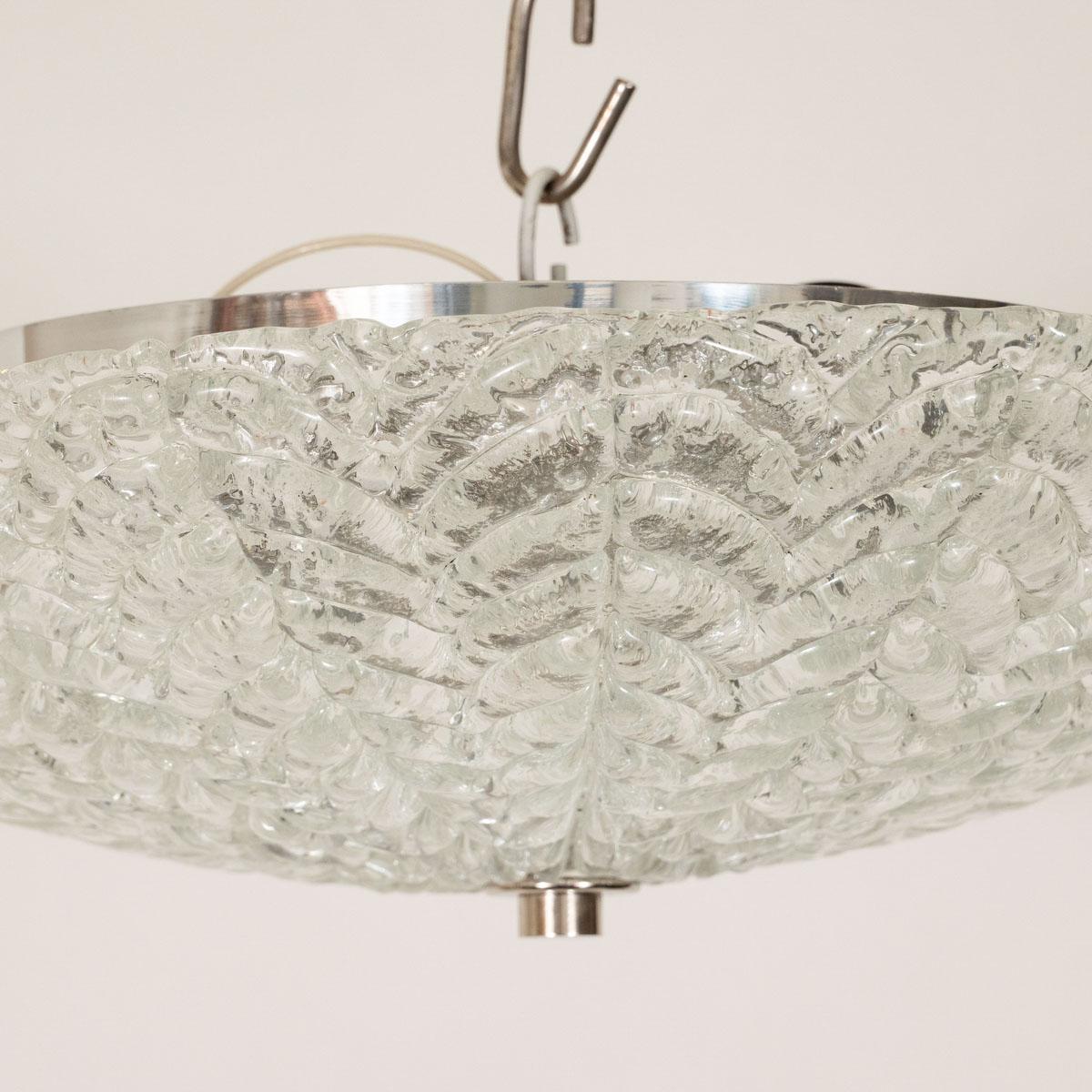 Leaf Motif Glass Flush Mount In Good Condition For Sale In Tarrytown, NY