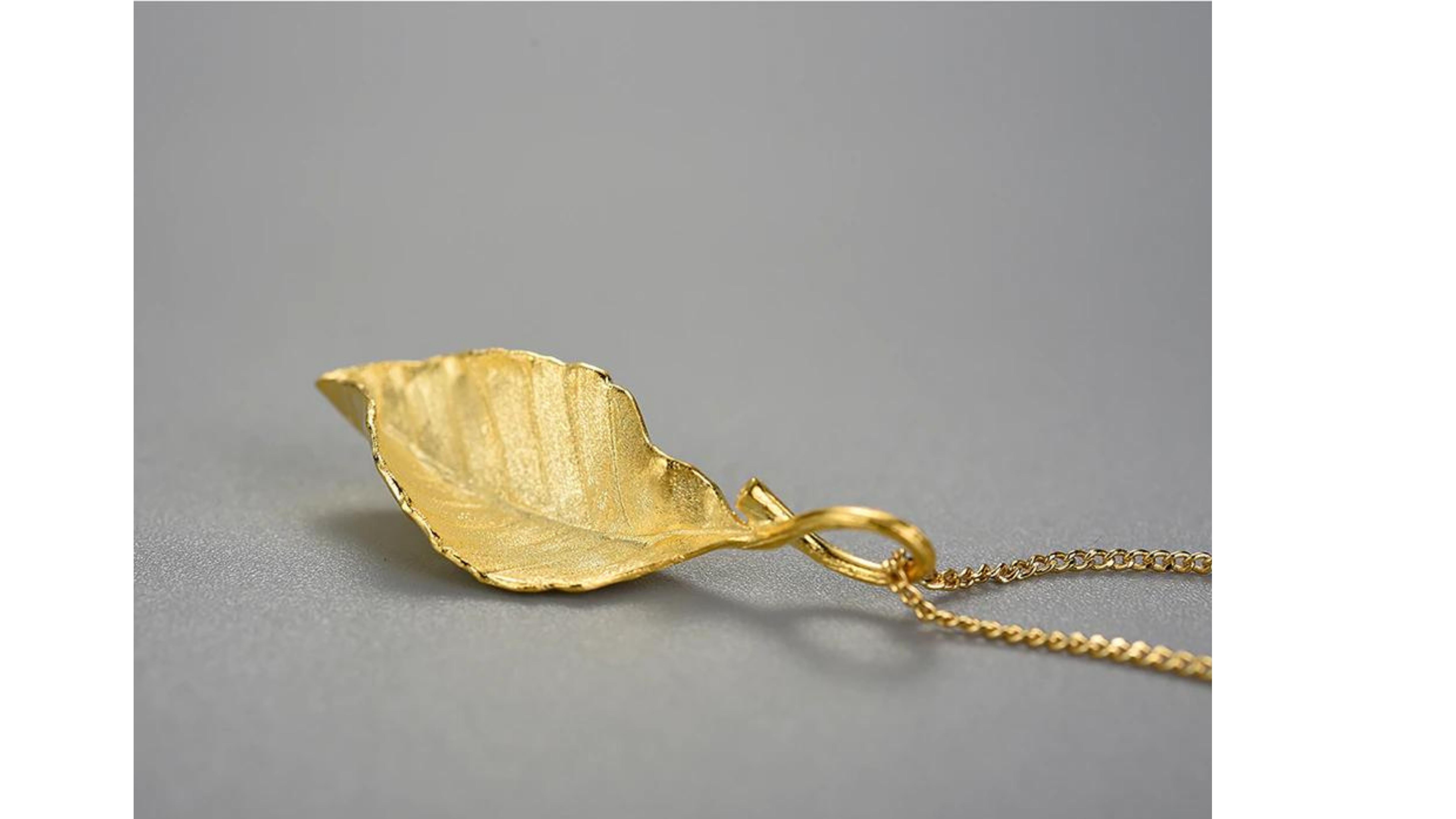 gold plated leaf pendant