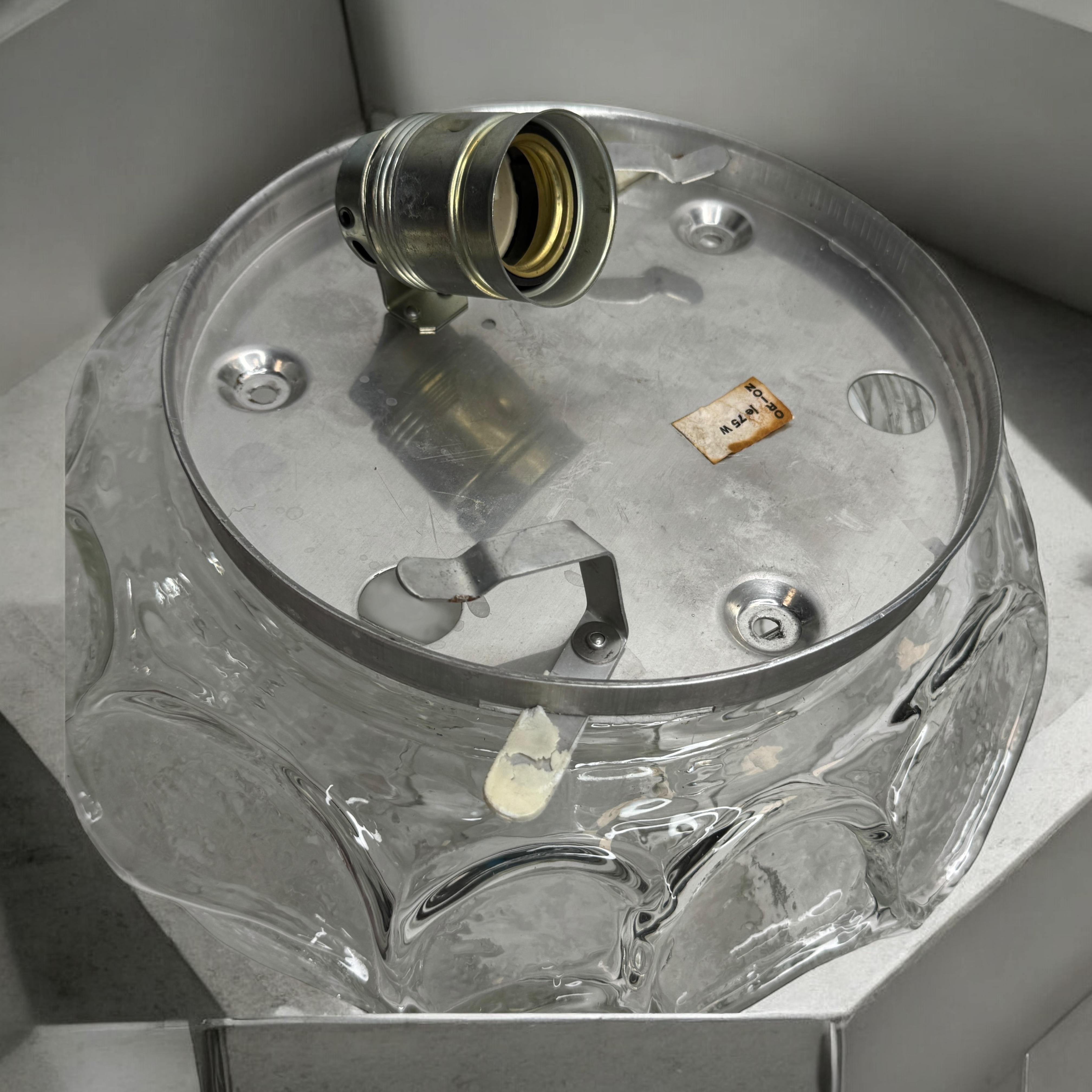 Lampada ad incasso in vetro con motivo a foglia Vintage tedesco, 1960 Orion Leuchten in vendita 10