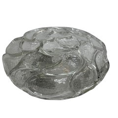 Leaf Pattern Glass Flush Mount or Sconce Vintage German, 1960s Orion Leuchten