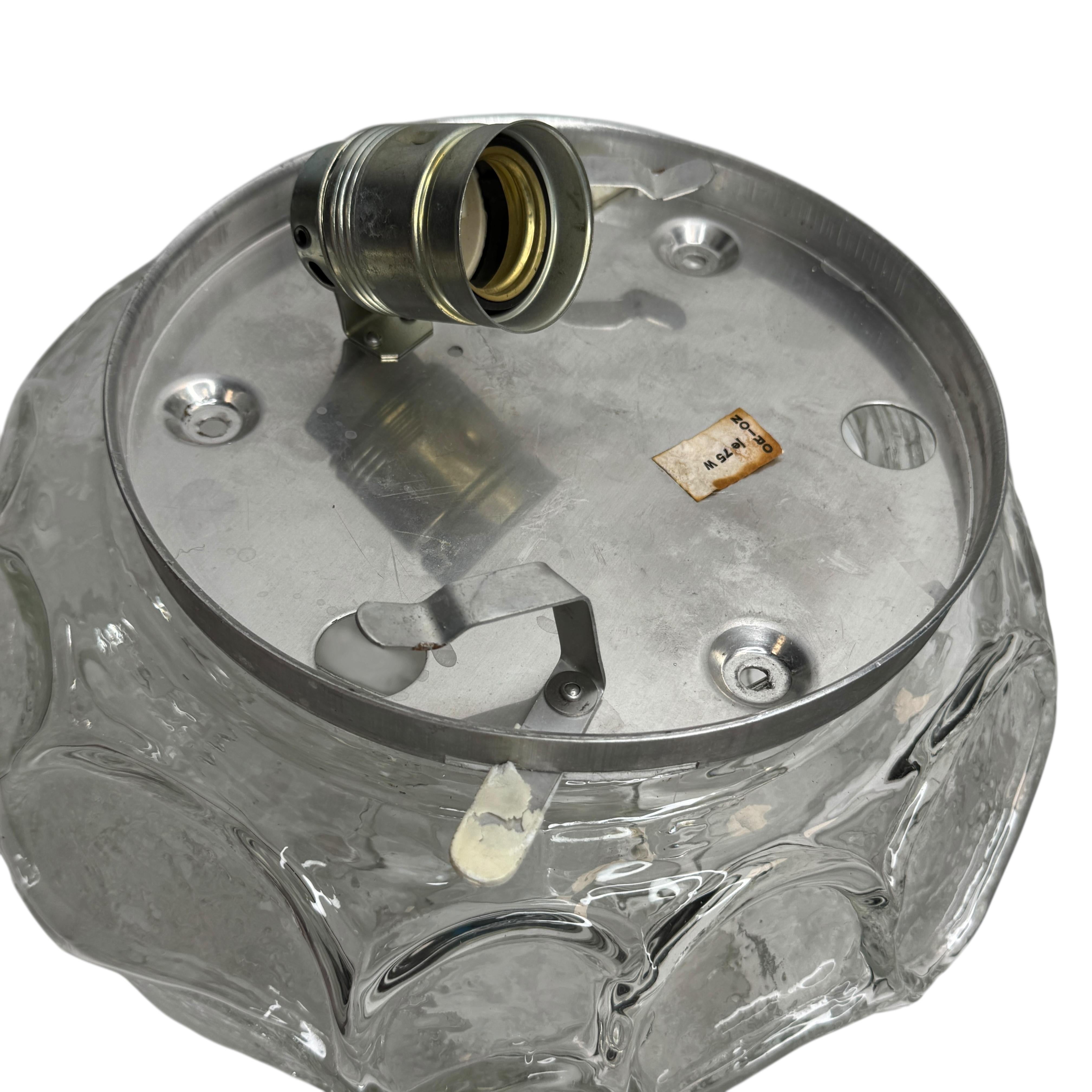 Lampada ad incasso in vetro con motivo a foglia Vintage tedesco, 1960 Orion Leuchten in vendita 1