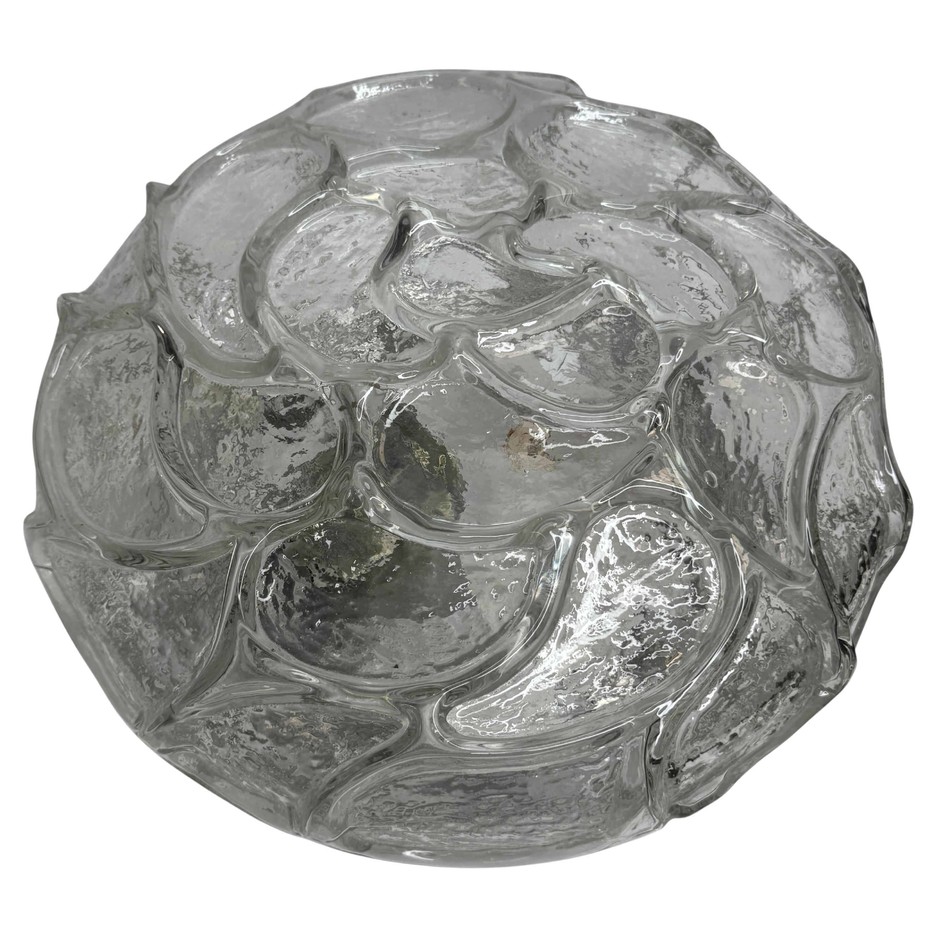 Einbau- oder Wandleuchter aus Glas mit Blattmuster, Vintage, Deutsch, 1960er Jahre Orion Leuchten