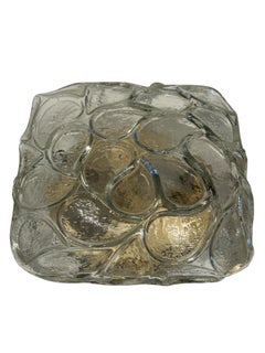 Lampada ad incasso in vetro con motivo a foglia Vintage tedesco, anni '60 RZB Leuchten