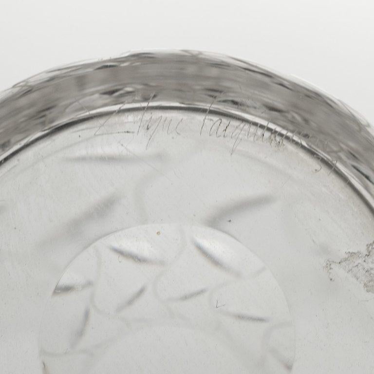 Glass Leaf Pattern Vase By Clyne Farquharson For John Walsh Walsh 1937