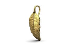 Leaf Pendant, 18K Gold