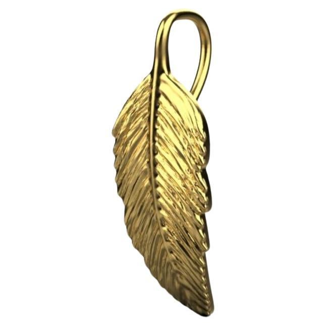 Leaf Pendant, 18K Gold For Sale