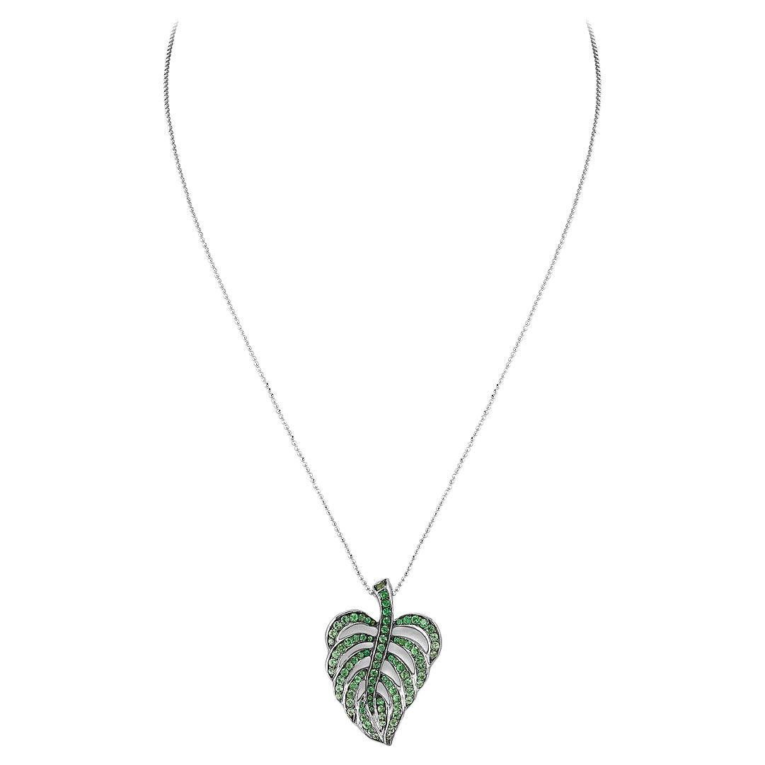 Leaf Pendant Necklace For Sale