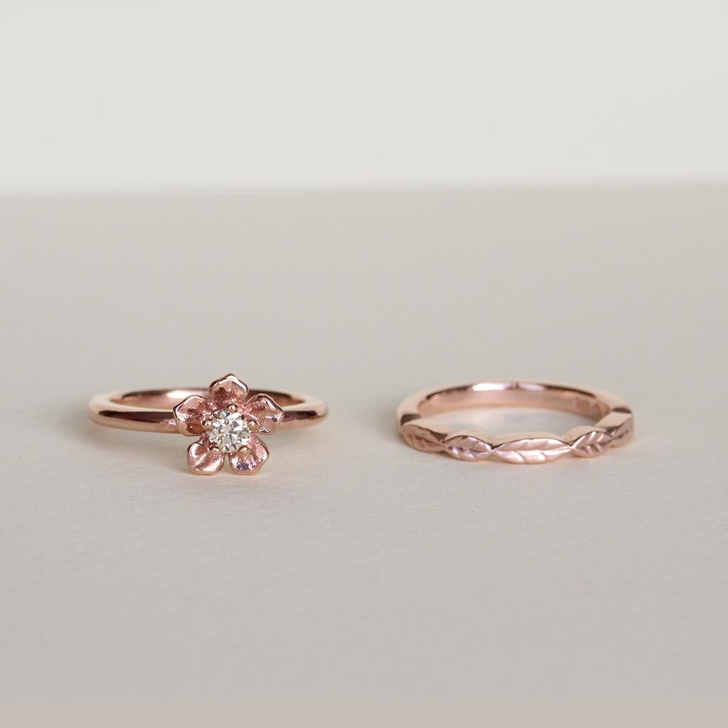 For Sale:  Leaf Ring / 9ct Rose Gold 7