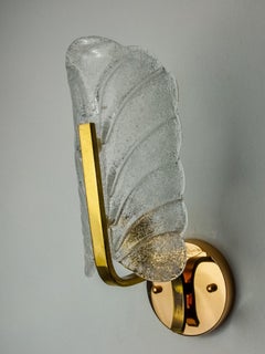 "Leaf" sconce by Carl Fagerlund, Murano glass, Germany, 1970