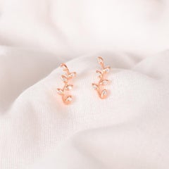 Leaf Shape Moissanite Earring 925 Sterling Silver Wedding Gift For Women.