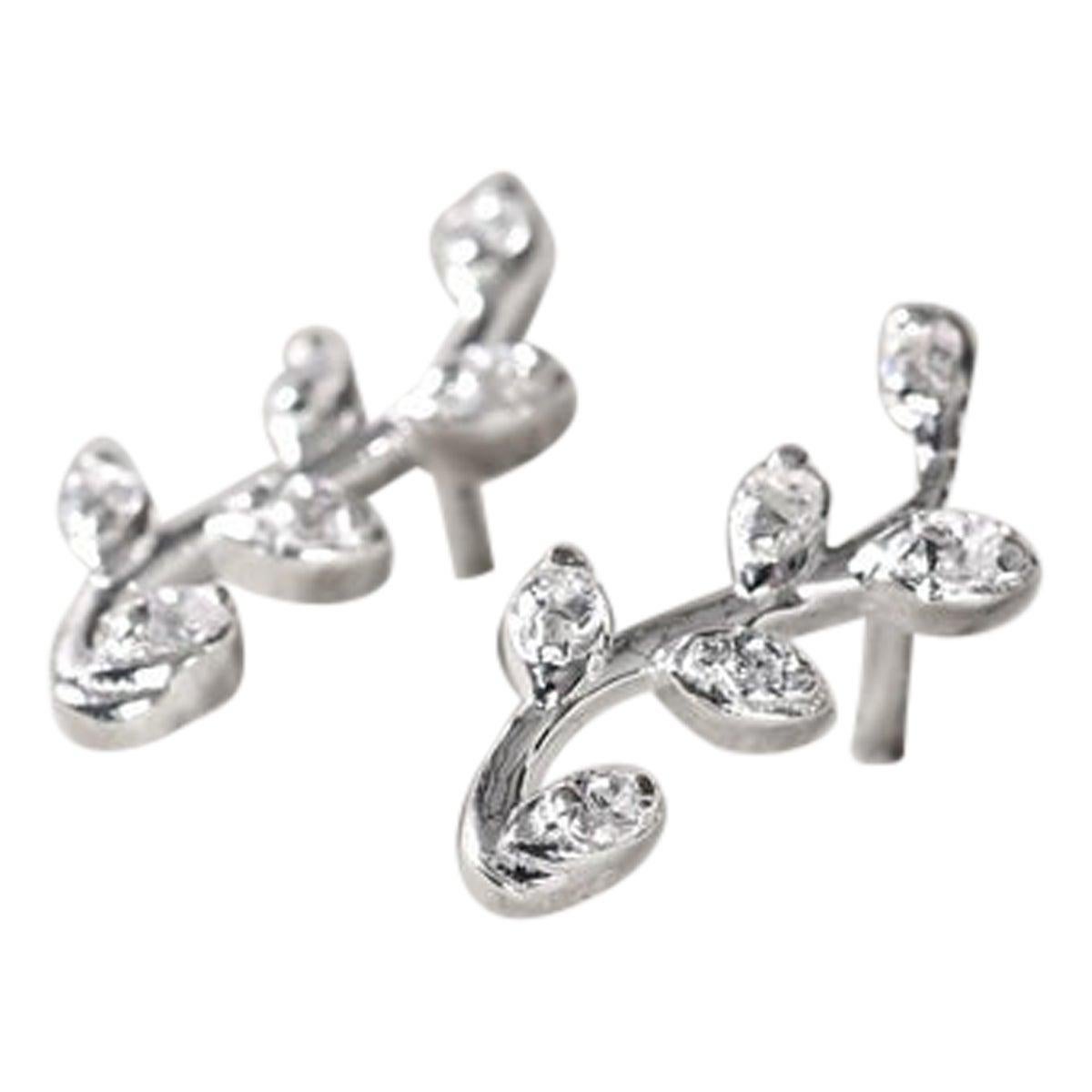 Leaf Shape Moissanite Earring 925 Sterling Silver Wedding Gift For Women.