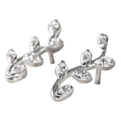 Leaf Shape Moissanite Earring 925 Sterling Silver Wedding Gift For Women.