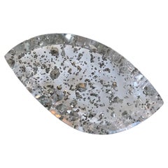 Leaf-shaped 35.52 carat quartz with pyrite inclusions