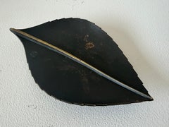 Leaf-shaped Brass Bowl With Dark Patina By Werkstätte Carl Auböck ca' 1960s