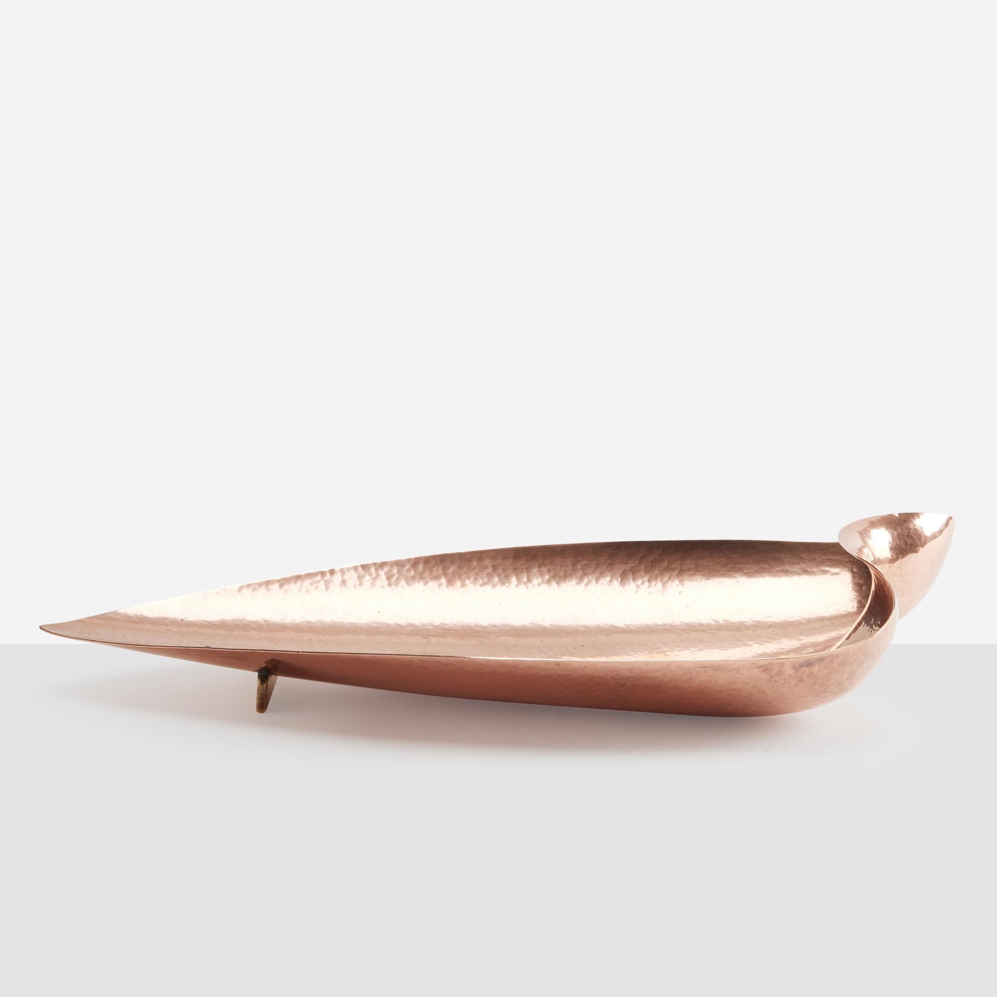 Piatto in rame a forma di foglia di Richard Rohac In condizioni buone in vendita a San Francisco, CA