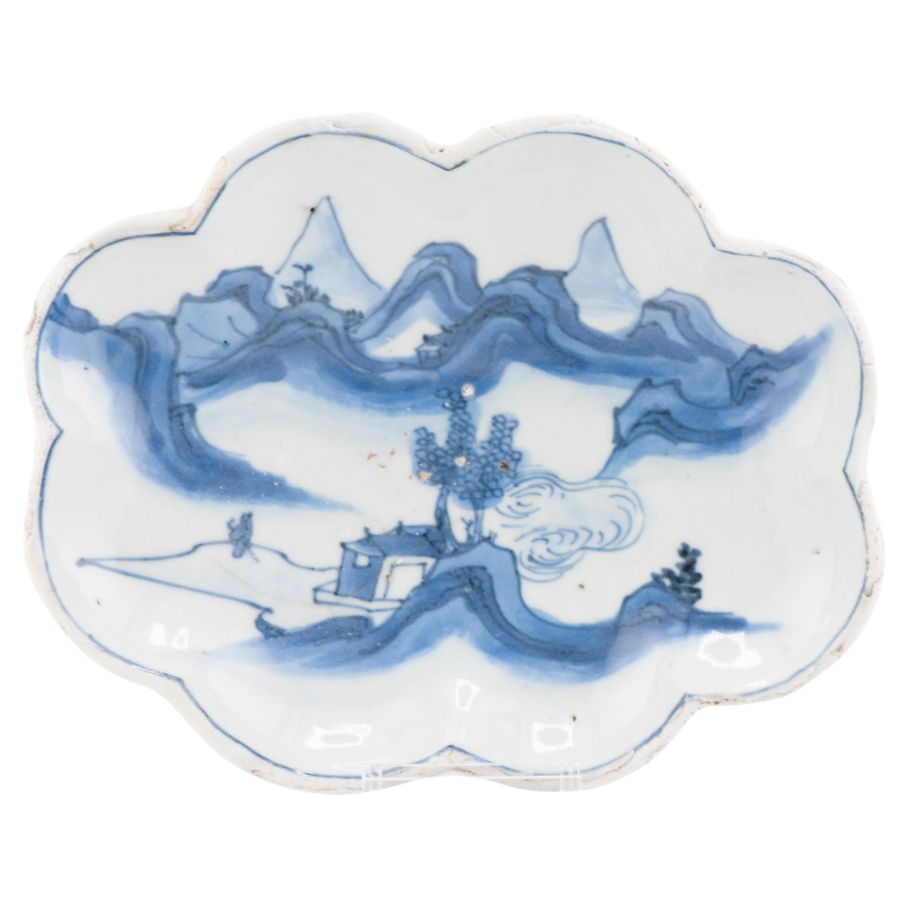 Kosometsuke en forma de hoja Antiguo plato para servir de porcelana china de la dinastía Ming, 17C