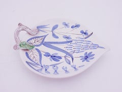 Leaf Shaped Serving Dish by Stig Lindberg, Faience, Gustavsberg, 1950s