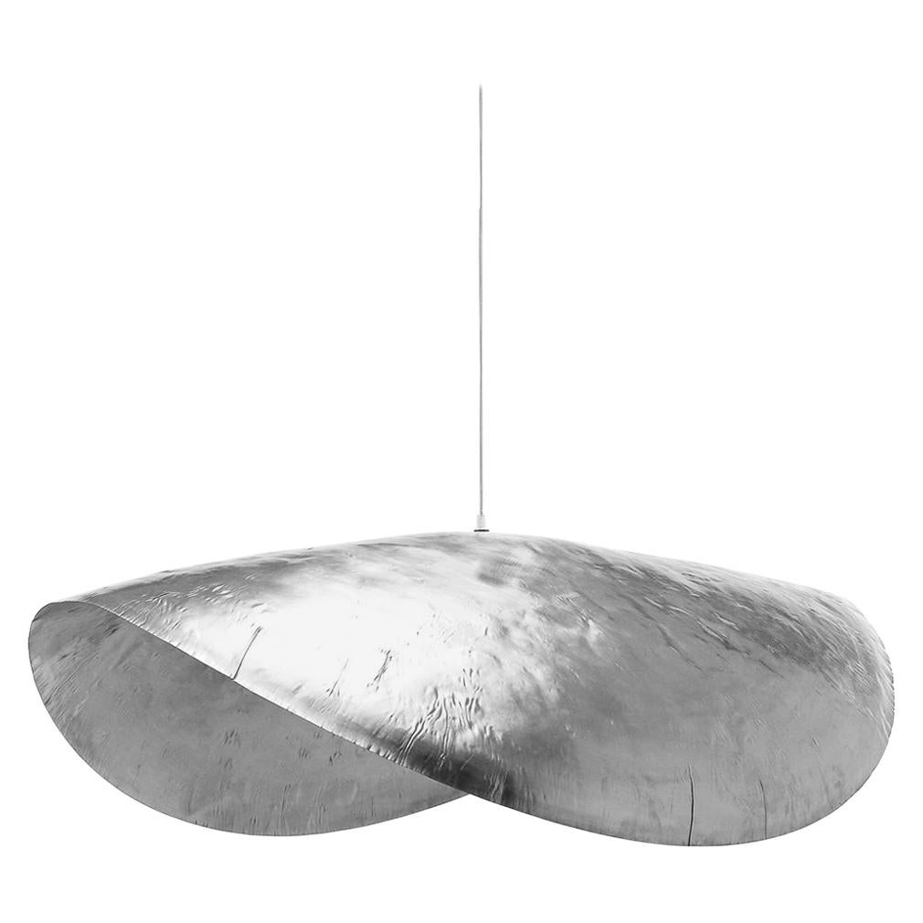 Leaf Silver Large Suspension in Nickel Finish For Sale
