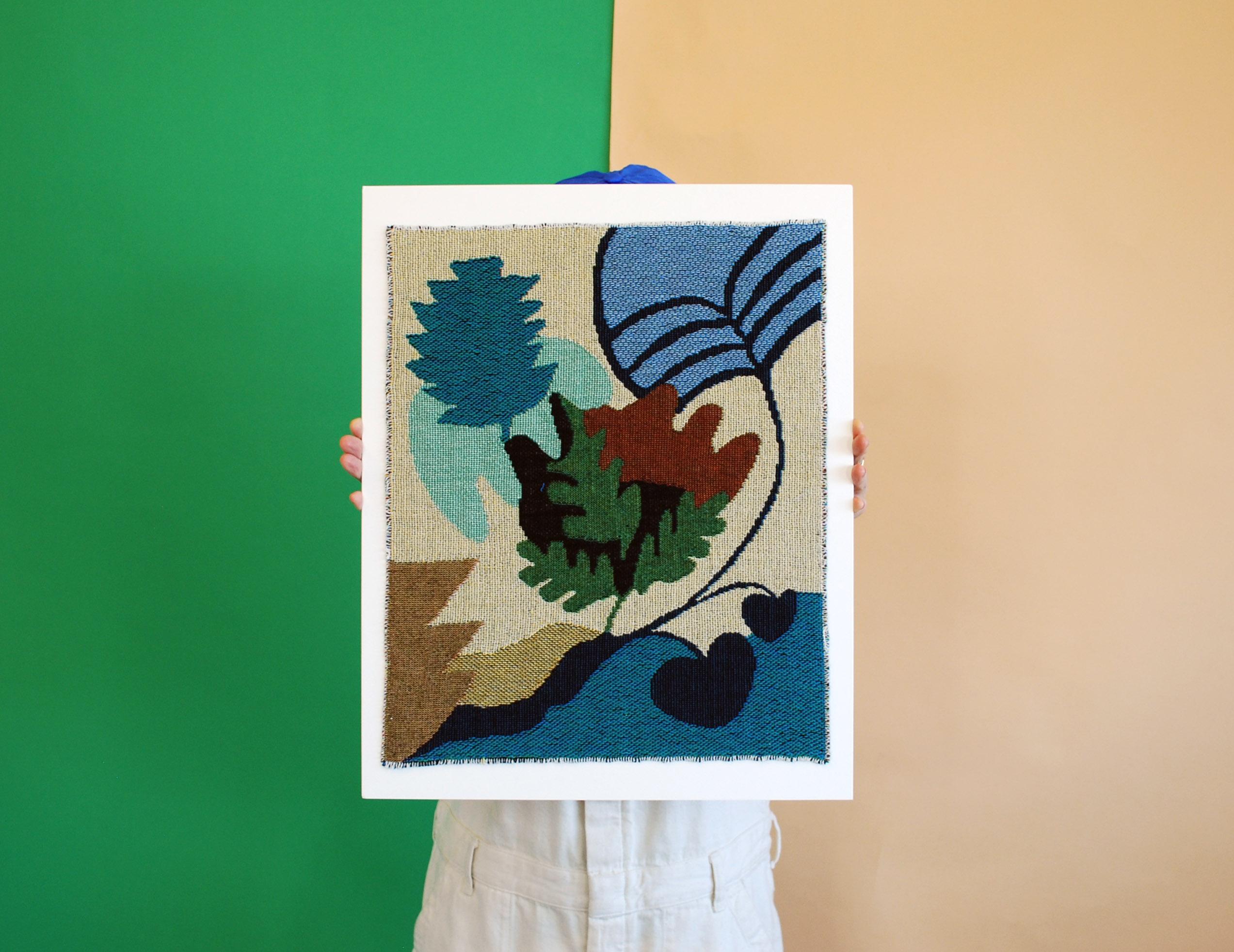 Leaf Study No.5 was inspired by the landscape in Chicago, Illinois, derived from a series of abstract plein air drawings done in the area during Covid 2020.

This tapestry is a Limited Edition of 8 total. 

Jacquard woven with cotton. Each is signed