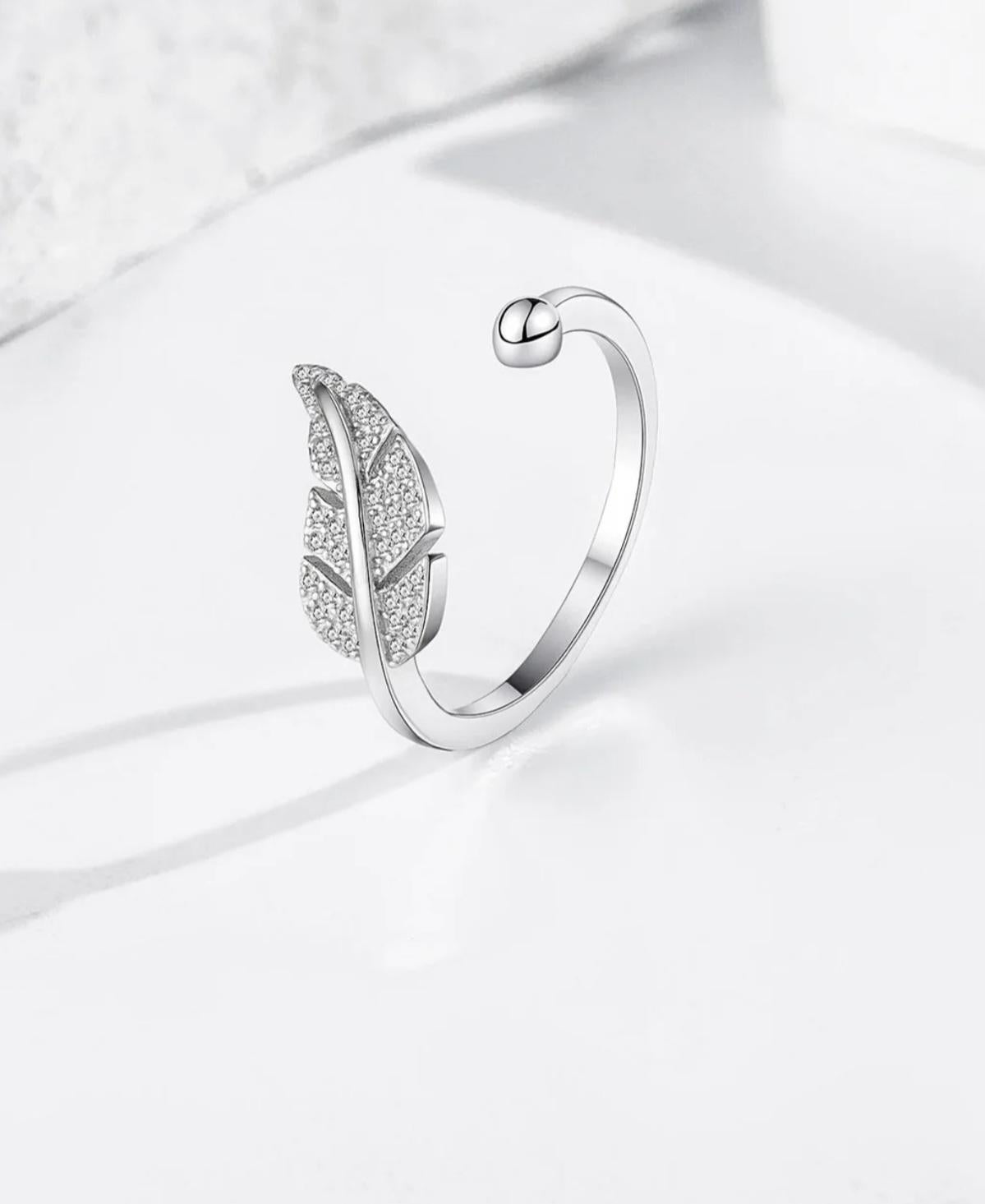 Leaf Styled Ring 925 Sterling Silver Moissanite R… - image 12