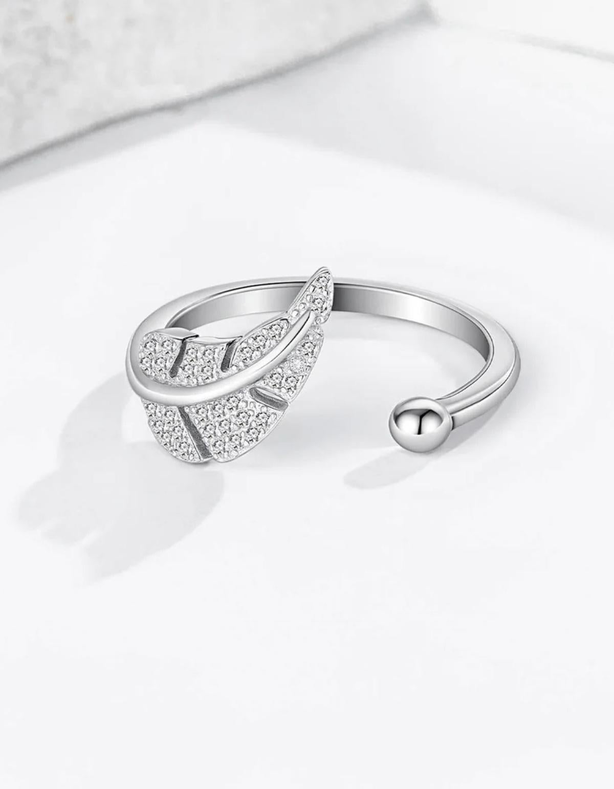 Leaf Styled Ring 925 Sterling Silver Moissanite R… - image 13