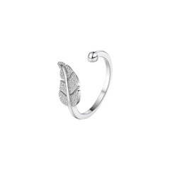 Leaf Styled Ring 925 Sterling Silver Moissanite Ring Minimalist Birthday Present