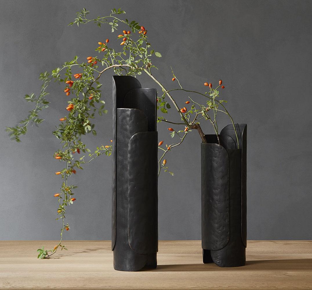 French Leaf Tall Vase Designed by Dan Yeffet for Collection Particuliere For Sale
