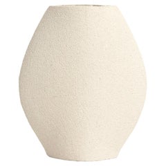 Leaf Vase in White Ceramic, Hand-Crafted in France