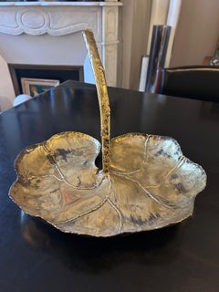 Brass Leaf Vide Poche by Jacques Duval Brasseur, France, Circa 1970