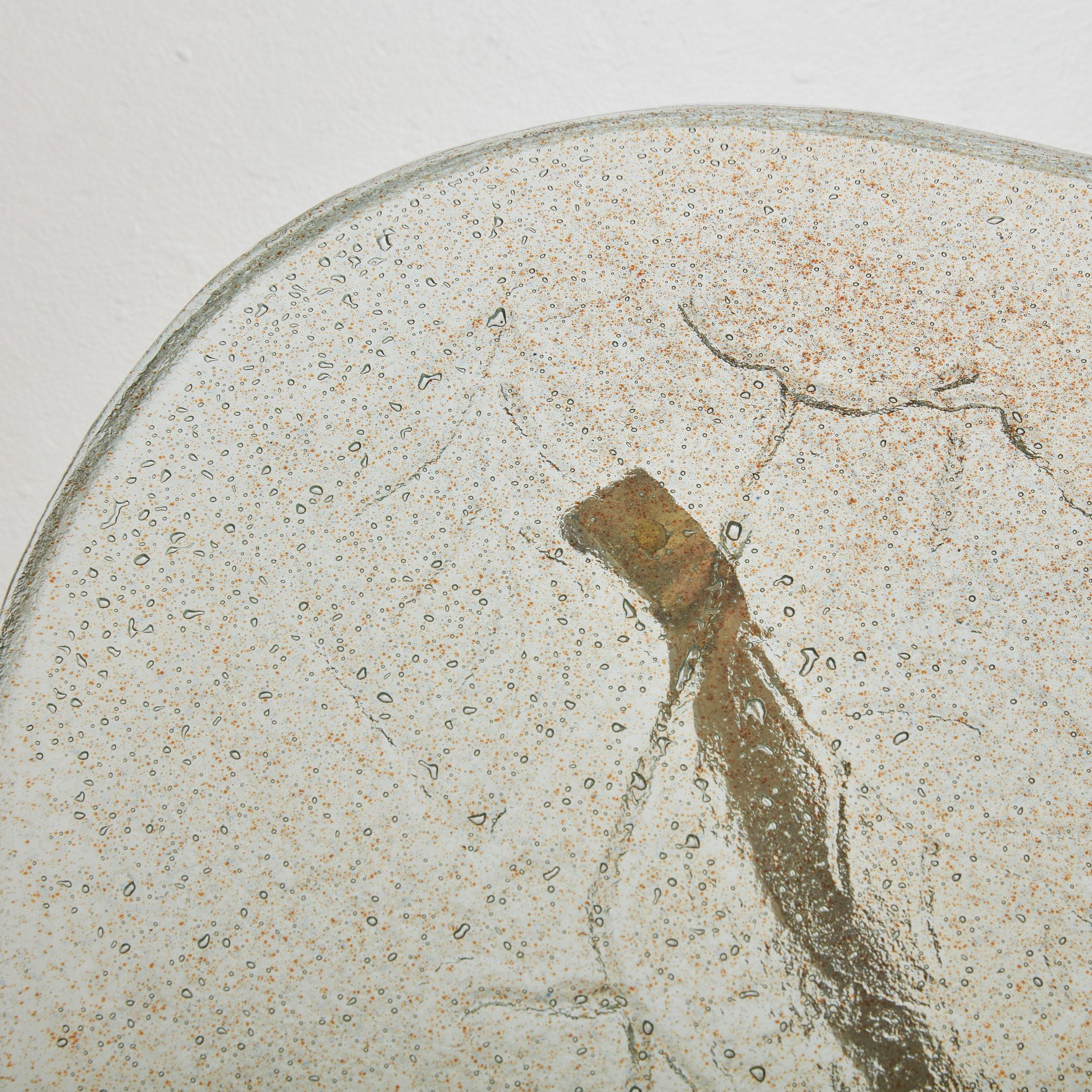 Table basse Leaf + Vine Design avec plateau en verre + base en bronze par Lothar Klute en vente 3