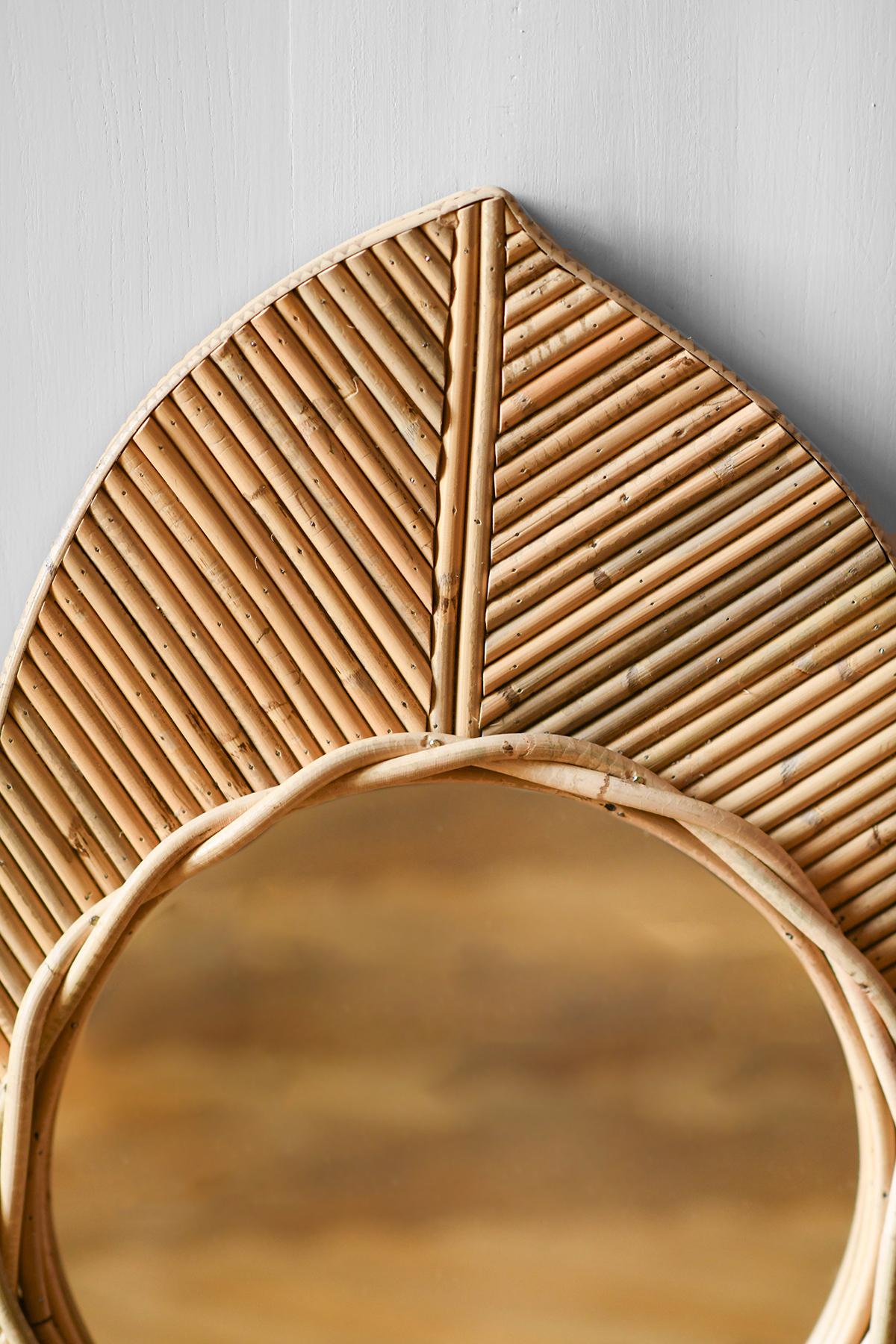 Miroir Vivai del Sud en jonc, Italie 1970 Bon état - En vente à Roma, RM