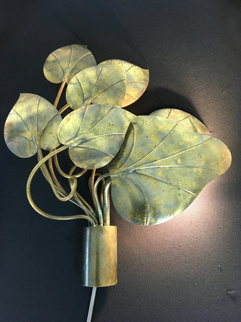 Leaf Wall Light, Hollywood Regency, 1970s For Sale at 1stDibs