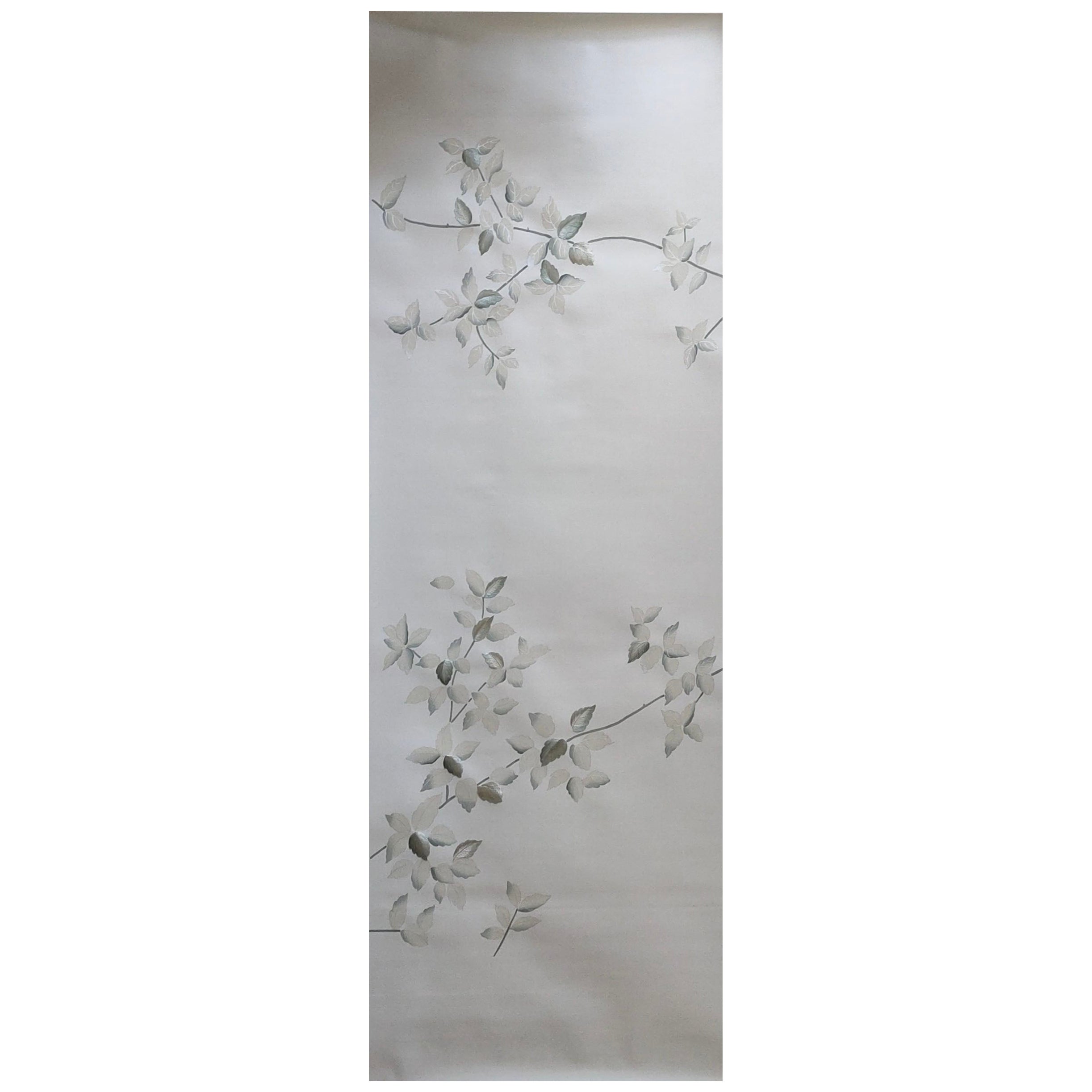 Leaf Wallpaper Hand Painted Wallpapers on Silk, 1 Panel