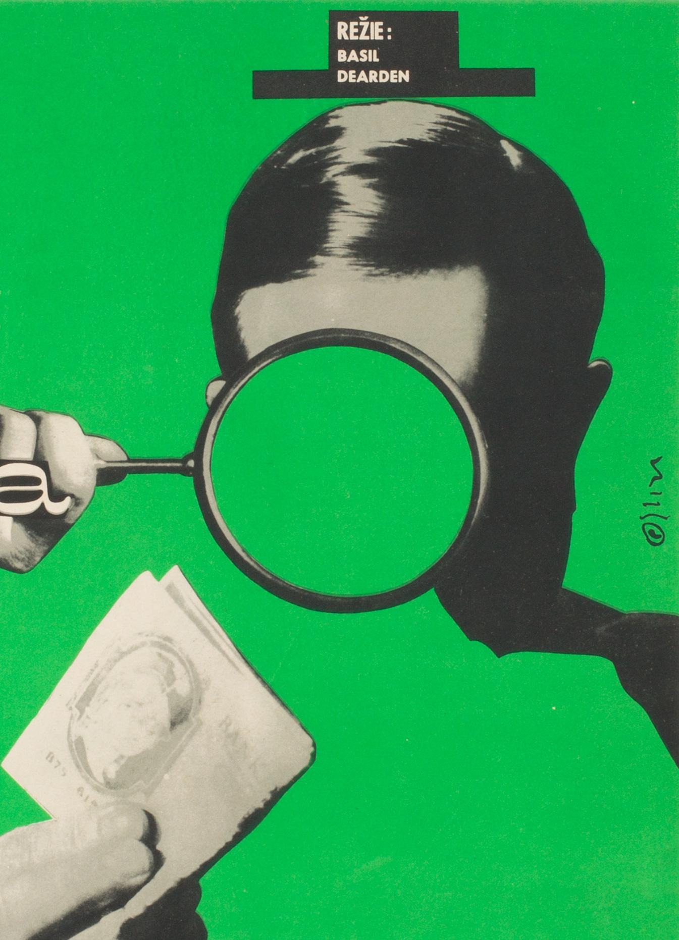 Paper League of Gentlemen Original Czech Film Poster Milan Grygar, 1964 For Sale