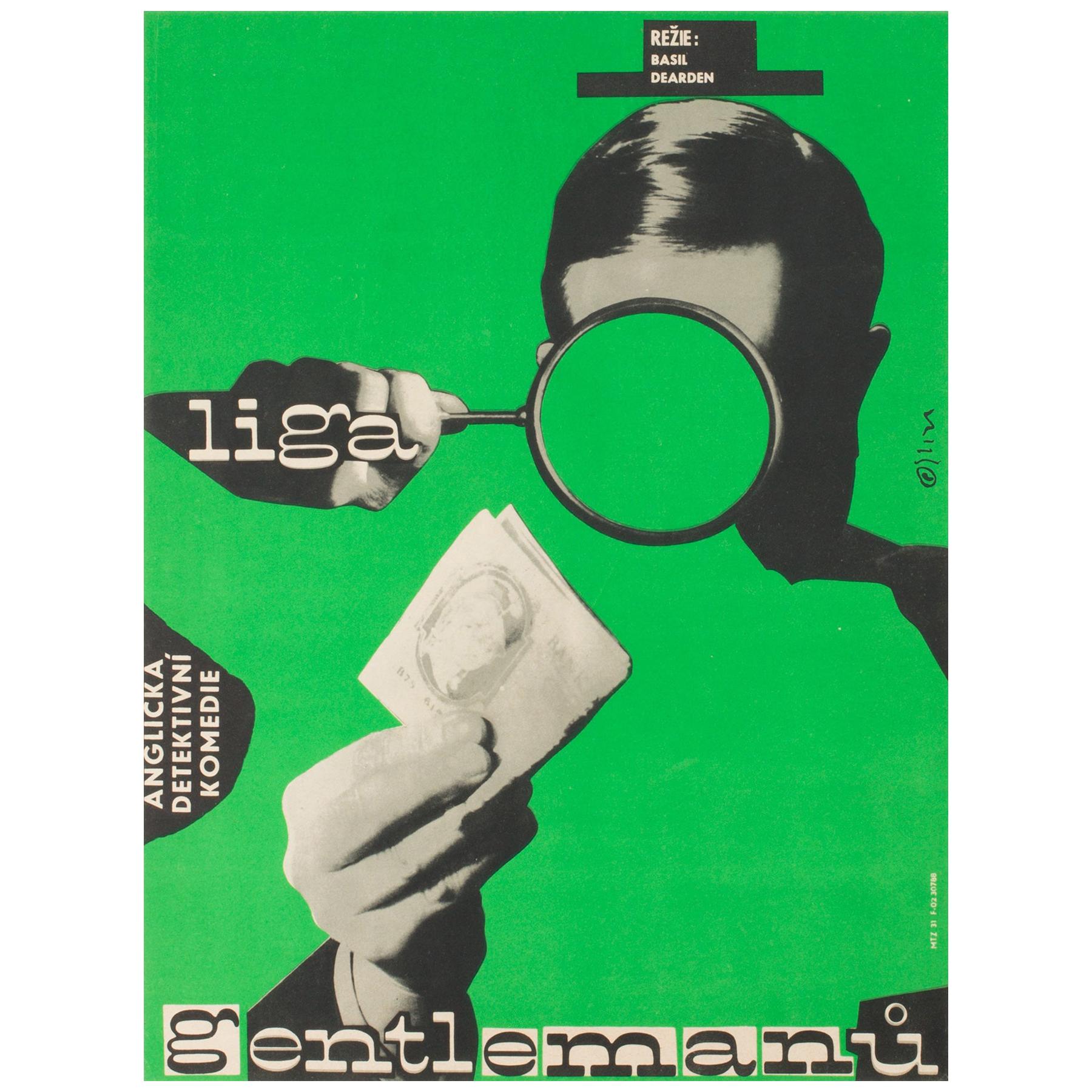 League of Gentlemen Original Czech Film Poster Milan Grygar, 1964 For Sale