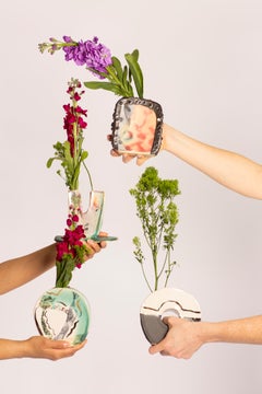 Turquoise and Gold Squiggle Vase