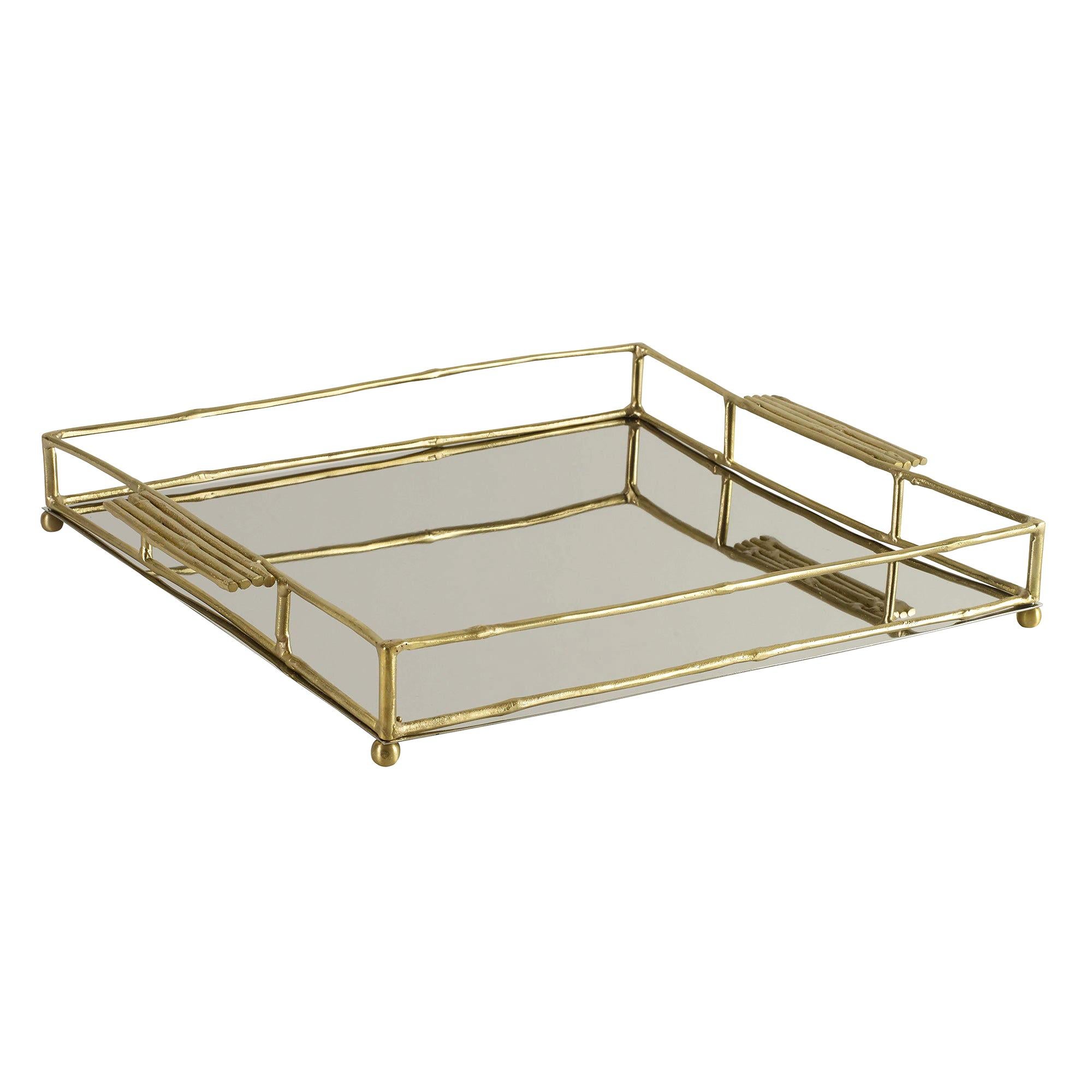 Leah Tray in Brass Colored Glass by CuratedKravet