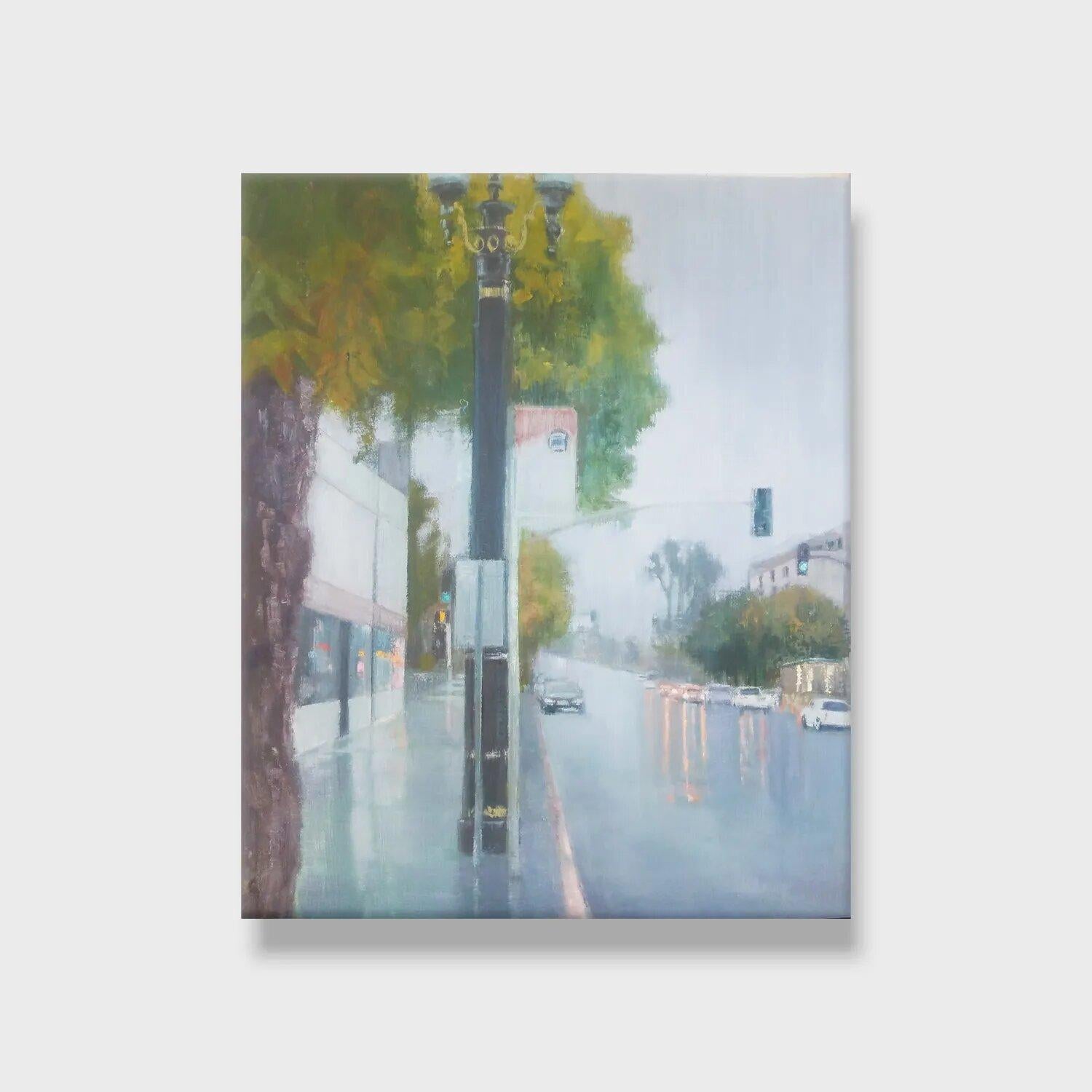Impressionist Rainy Cityscape, 