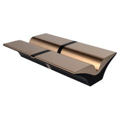 "Lealtà" Couchtisch aus Bronze und Edelstahl, handgefertigt, Istanbul
