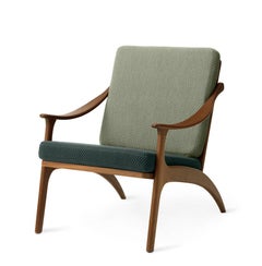 Lean Back Lounge Chair Mosaic Teak, Petrol Shade, Light Sage by Warm Nordic